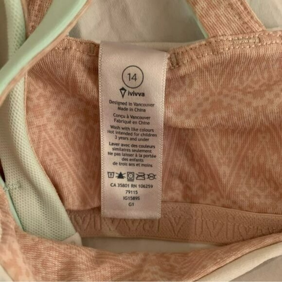 Ivivva girls white and blue tank with cross back detail - 14 - Picture 5 of 6